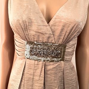 BCBGMaxAzaria cocktail dress with bubble skirt and beading